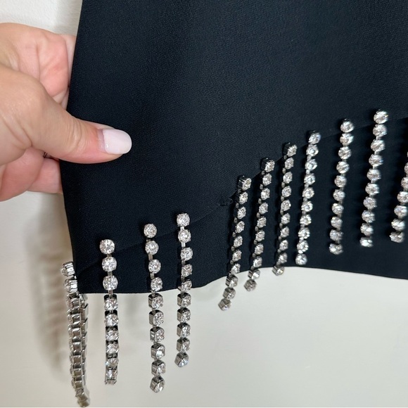 CHRISTOPHER KANE Size 4 Crystal Cupchain Mini Skirt Black - Picture 7 of 7